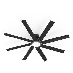 CEILING FAN DC 65"/1650MM 55W 8 BLADE /W LED BLK MOOLOOLAH