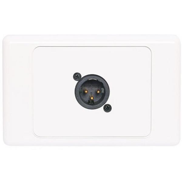 Microphone Wallplate 3 Pin XLR Male Plug Horizontal White, Ideal Electrical Catalogue Av Security Detection Tv Audio Video Microphone - Construction Supplies Australia