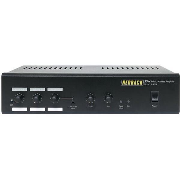 Public Address Amplifier Redback 30W 3 Input, Ideal Electrical Catalogue Av Security Detection Doorbell Entry Control Amplifier For Public Address System - Construction Supplies Australia