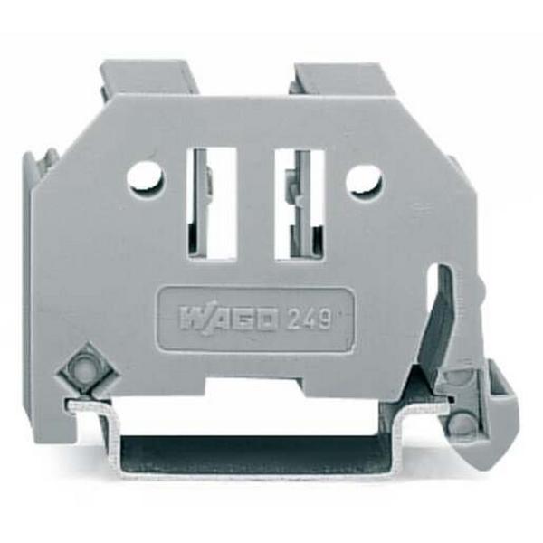 SCREWLESS END STOP 10 MM WIDE FOR DIN-RAIL 35 X 15 AND 35 X 7.5 GRAY, Ideal Electrical Catalogue Wiring Accessories Terminal Block End Bracket For Terminal Block - Construction Supplies Australia