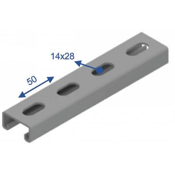 D3300 Channel Slotted 41X21 Heavy Duty 6M Pre-Galvanised, Ideal Electrical Catalogue Cable Management Channel Strut Mounting Rail Profile - Construction Supplies Australia