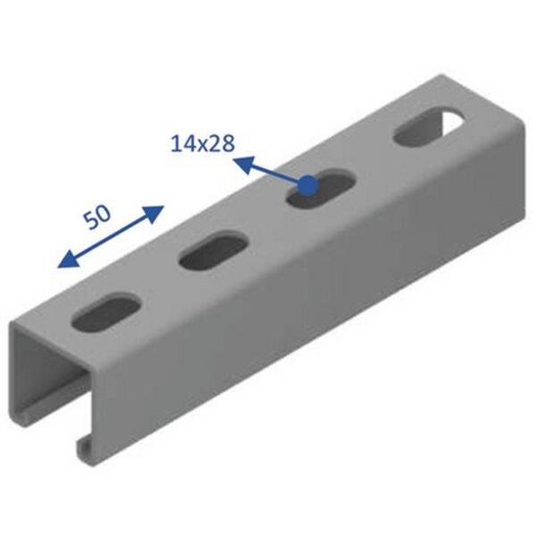 D1000 Channel Slotted 41X41 Heavy Duty 6M Hot Dipped Galvanised, Ideal Electrical Catalogue Cable Management Channel Strut Mounting Rail Profile - Construction Supplies Australia