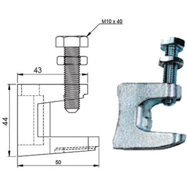 Beam Clamp M10 Hot Dipped Galvanised, Ideal Electrical Catalogue Cable Management Cable Support Accessories Spare Parts For Installation Rail Current Data Cable - Construction Supplies Australia