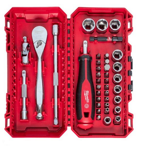1/4" Drive 38 Piece Metric Socket & Bit Set, Ideal Electrical Catalogue Tools Instrumentation Hand Tools Socket Spanner Set - Construction Supplies Australia
