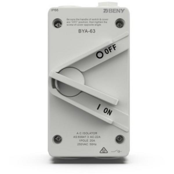 ZJ BENY AC ISOLATOR BYA-63 1POLE, Ideal Electrical Catalogue Energy Management Solar Balance Of System Solar Balance Of System - Construction Supplies Australia