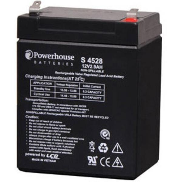 Battery Rechargeable Sealed Lead Acid 12V 2.9Ah 4.8mm Terminals, Ideal Electrical Catalogue Electrical Appliances Batteries Battery Sealed Lead Acid - Construction Supplies Australia