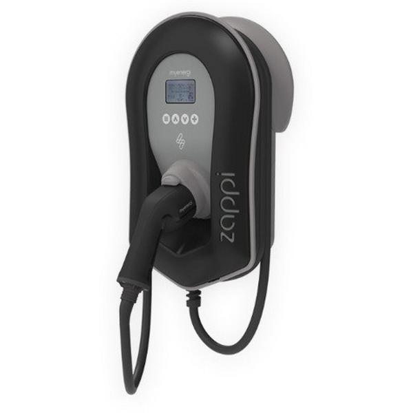 V2.1 Zappi Multiphase (7Kw/22Kw) Tethered Black, Ideal Electrical Catalogue Energy Management Solar Ev Charging Ev Charger - Construction Supplies Australia