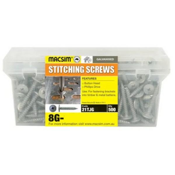 Screw Button Stitching 8G X 25mm Gal Tub 500, Ideal Electrical Catalogue Hardware Nuts Bolts Bolt - Construction Supplies Australia