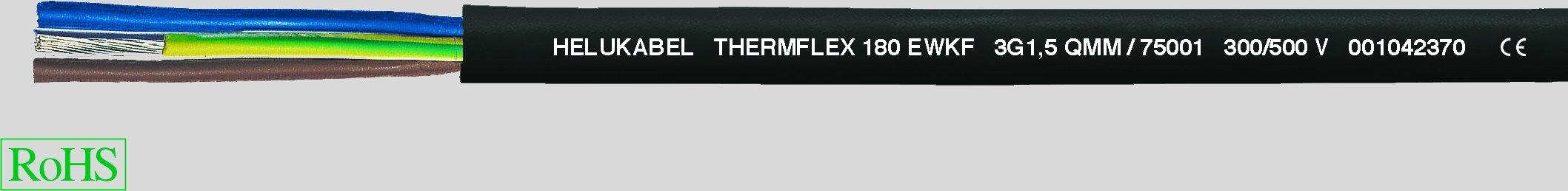 74993, Wärmebeständige Leitung THERMFLEX® 180 EWKF 3G0,75 Schwarz