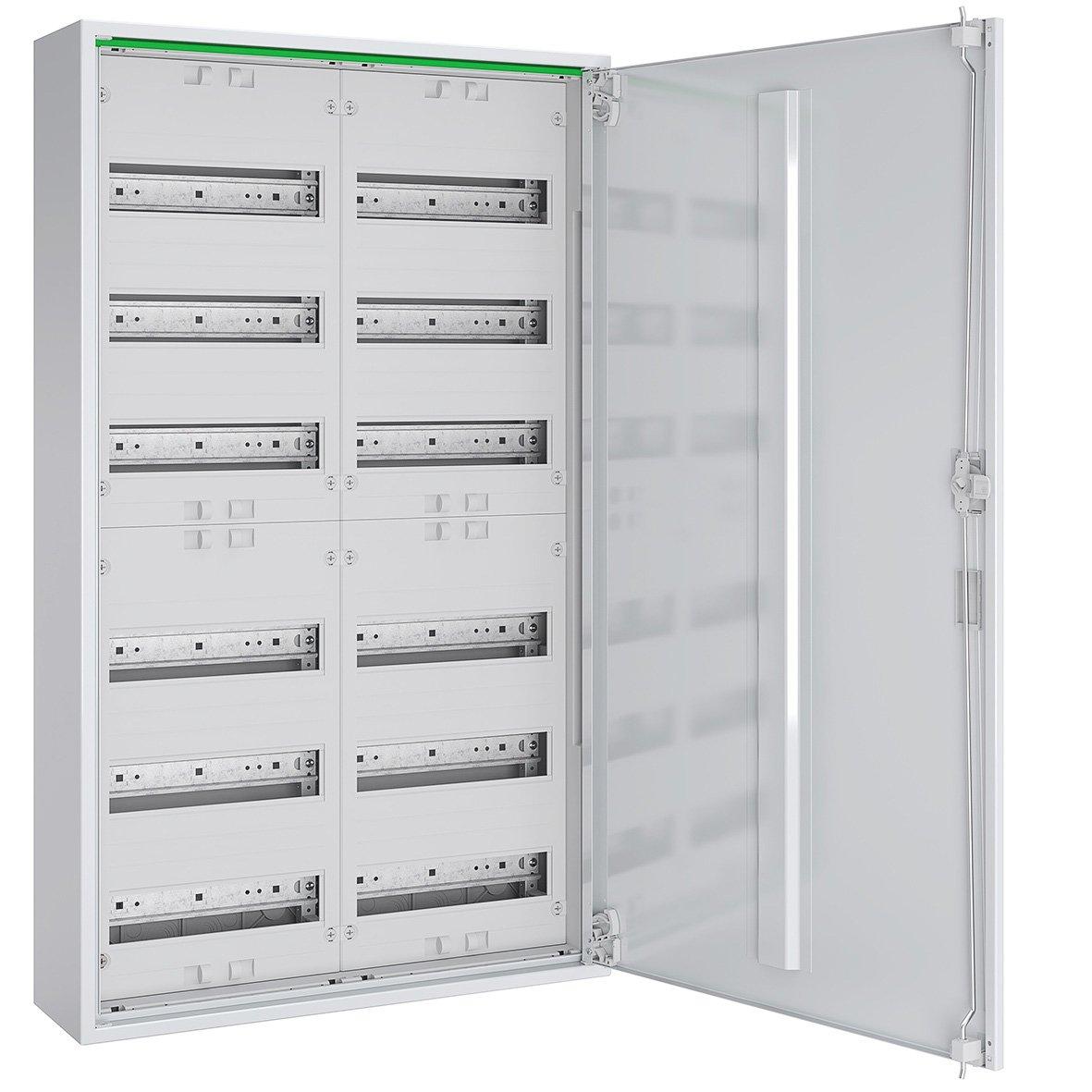 ABNRM206R01, Feldverteiler AP T:160mm mit Volltür 2x6-reihig Komplettschrank REG