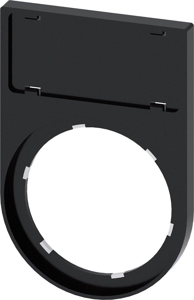 3SU1900-0AR10-0AA0, Schildträger, flach, abgerundet, schwarz, für Bezeichnungsschild 12,5x 27mm