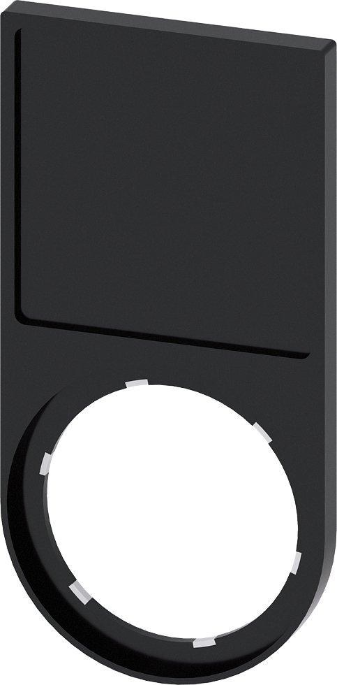 3SU1900-0AJ10-0AA0, Schildträger, flach, unten abgerundet, schwarz, für Bezeichnungsschild 27x 27mm