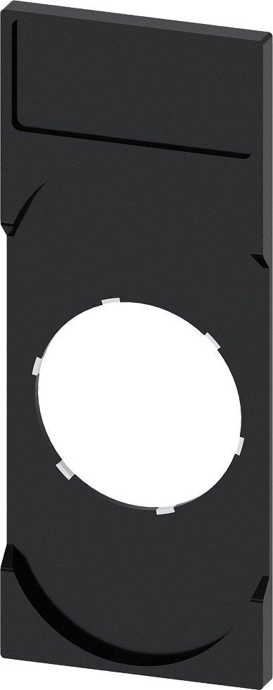 3SU1900-0AK10-0AA0, Schildträger, Doppeltaster, flach, schwarz, für Bezeichnungsschild 12,5x 27mm
