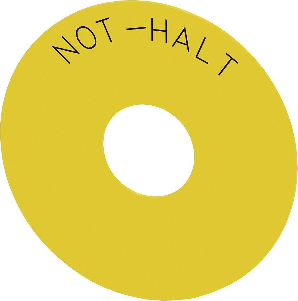 3SU1900-0BC31-0AT0, Unterlegschild rund, für Not-Halt-Pilzdrucktaster, gelb, Außendurchmesser 75mm