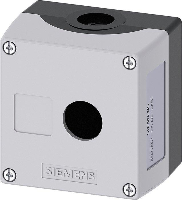 3SU1801-0AA00-0AB1, Gehäuse für Befehlsgeräte, 22mm, rund, Kunststoff, grau, 1 Befehlsstelle