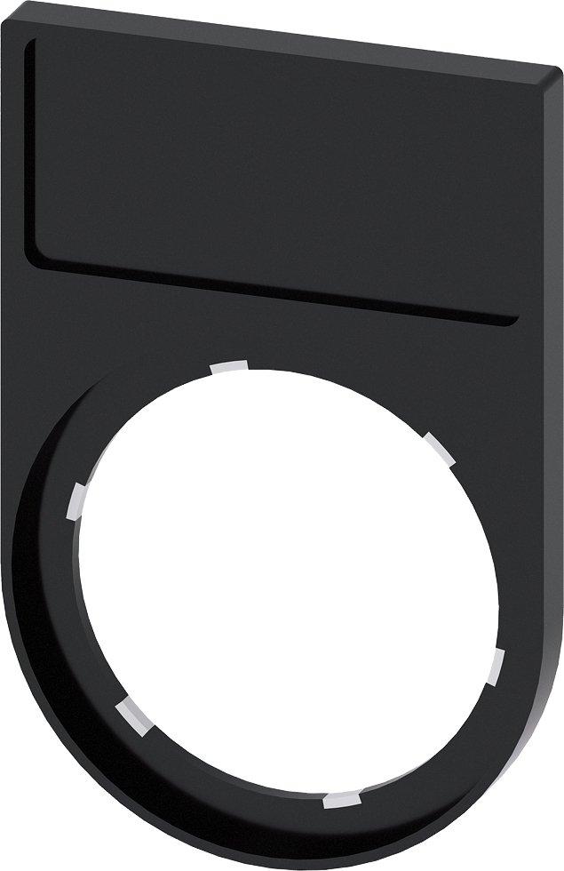 3SU1900-0AG10-0AA0, Schildträger, flach, abgerundet, schwarz, für Bezeichnungsschild 12,5x 27mm