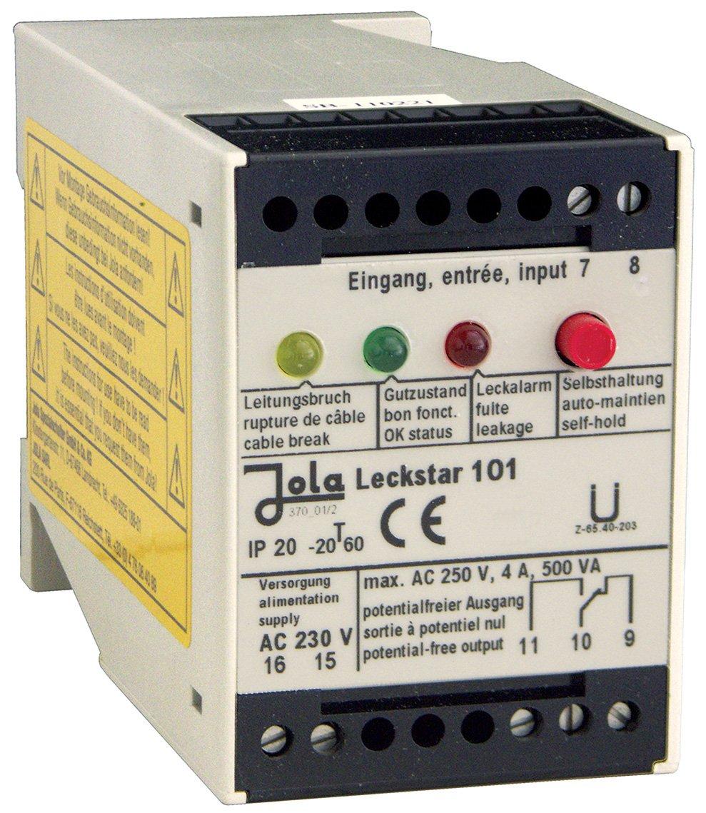 Leckstar 101 AC 230 V, Elektrodenrelais, Versorgungsspannung AC 230 V, Montage auf DIN-Schiene 35 mm oder Befestigung über 2 Bohrungen