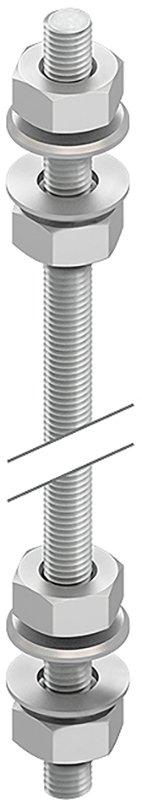 M 10/2000, Gewindestab M10, Länge 2000 mm, Stahl, gal. verzinkt DIN EN ISO 2081/4042, blaupassiviert,inkl.Zubehör