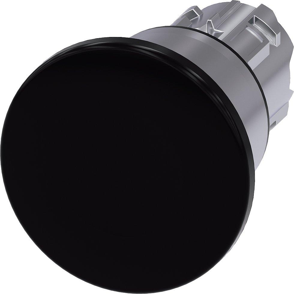 3SU1050-1BA10-0AA0, Pilzdrucktaster, 22mm, rund, Metall, hochglanz, schwarz