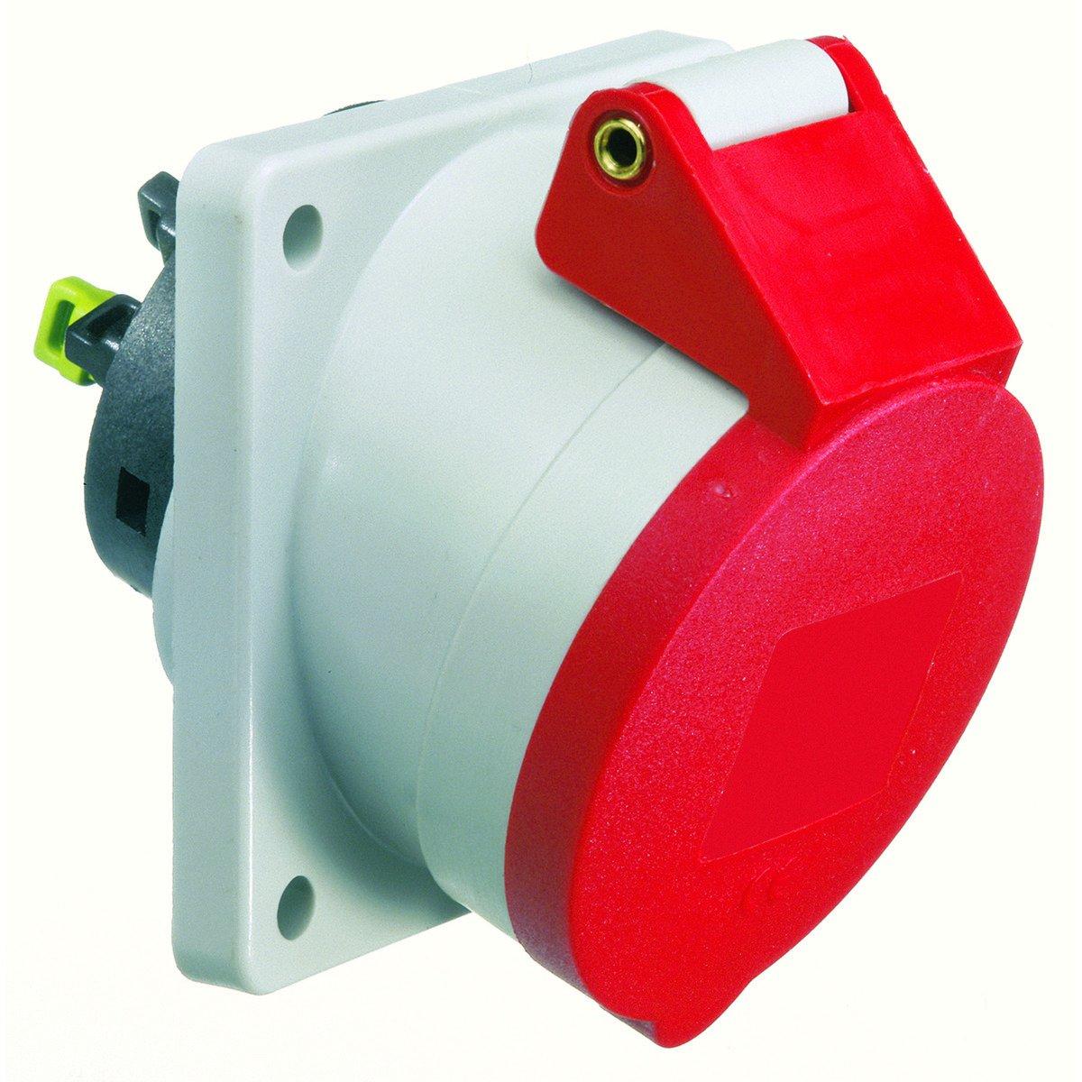 12741/CEE-Anbausteckdose 16A400V6h5pIP44, Anbausteckdose Quick-Connect geneigt 16A 5p 400V 6h, IP44