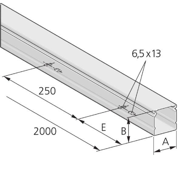 PIK 100/ 60  S, PIK-Kanal, Installations-Kanal Körper und Deckel, Stahl, verzinkt, 100x60x2000 mm