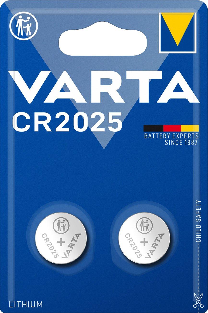 ELECTRONICS CR2025 2er, Knopfzelle CR 2025, 2er Blister Varta