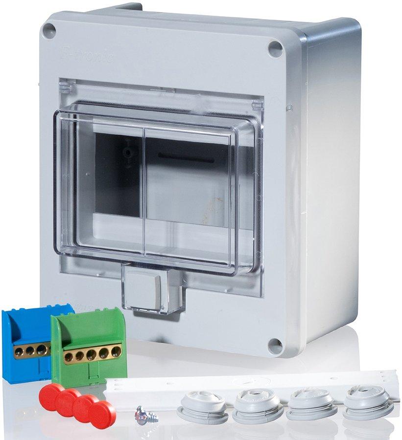 HFRKV4 IP55, AP-FR Kleinverteiler 1-reih. 4 Module IP55, M20-Einführungen