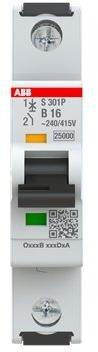 S301P-B16, Sicherungsautomat B-Char., 25 kA, 16A, 1P