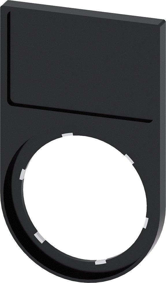 3SU1900-0AH10-0AA0, Schildträger, flach, abgerundet, schwarz, für Bezeichnungsschild 17,5x 27mm