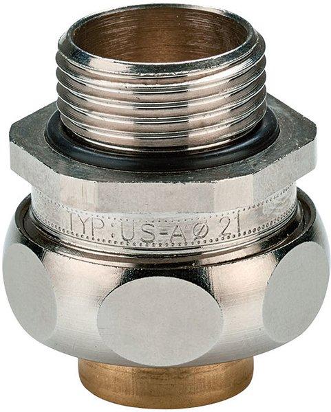 US-M, AD10-M10, Metallverschraubung gerade, Außengewinde metrisch, Messing vernickelt, kleine VPE AD 10, M 10 x 1,0