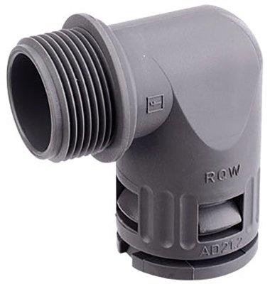 RQW-M, AD28,5-M32, Schnellverschraubung für Wellschlauch, 90° Winkel, grau AD 28,5, M 32 x 1,5