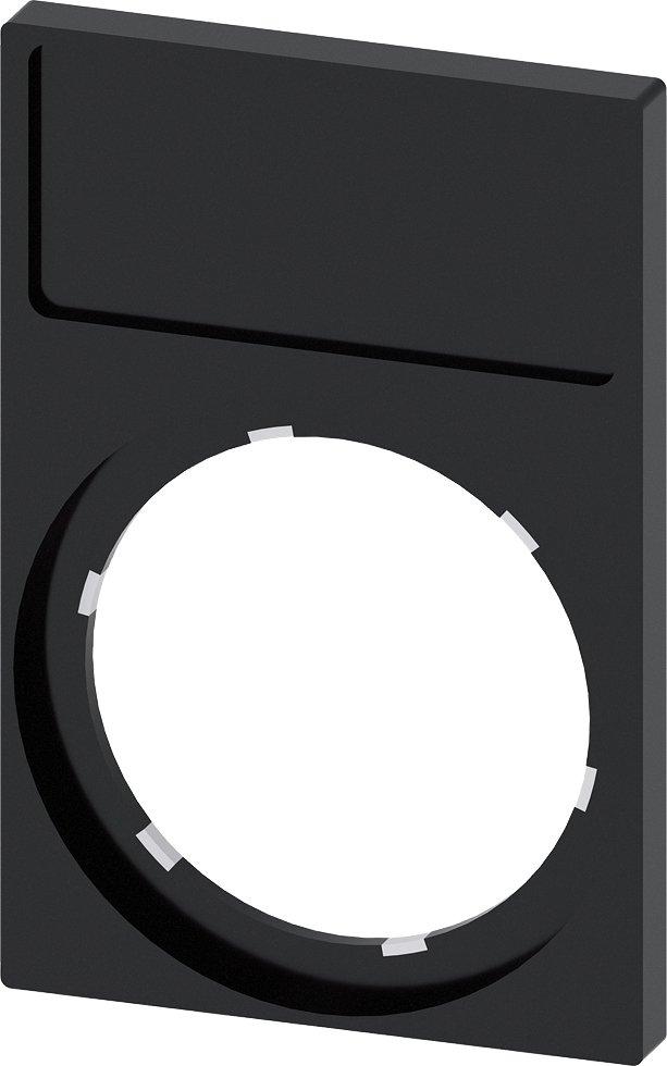 3SU1900-0AN10-0AA0, Schildträger, Rahmen unten eckig, schwarz, für Bezeichnungsschild 12,5x 27mm