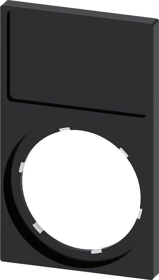 3SU1900-0AP10-0AA0, Schildträger, Rahmen unten eckig, schwarz, für Bezeichnungsschild 17,5x 27mm