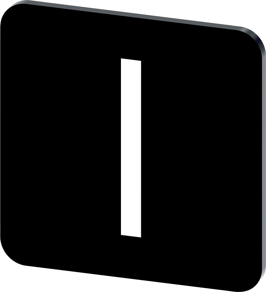 3SU1900-0AF16-0QB0, Bezeichnungsschild 22x22mm, Schild schwarz, Symbol: I*