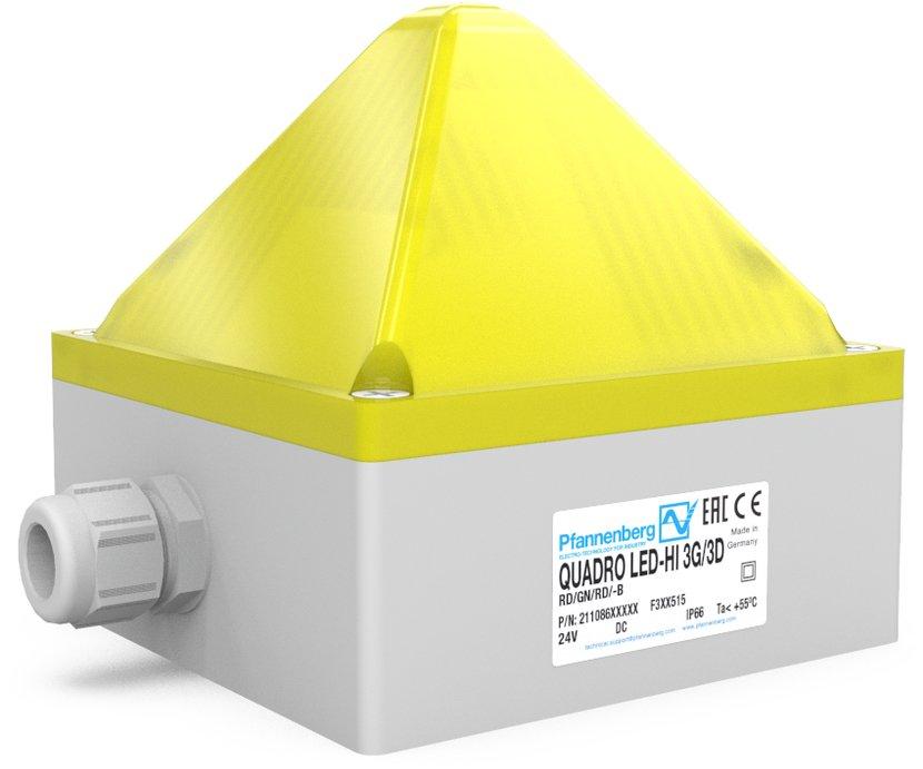 QUADRO LED-HI-3G/3D HV YE, LED-Leuchte QUADRO LED HI 3G/3D ATEX gelb,115-230AC/DC,75cd,IP66/67