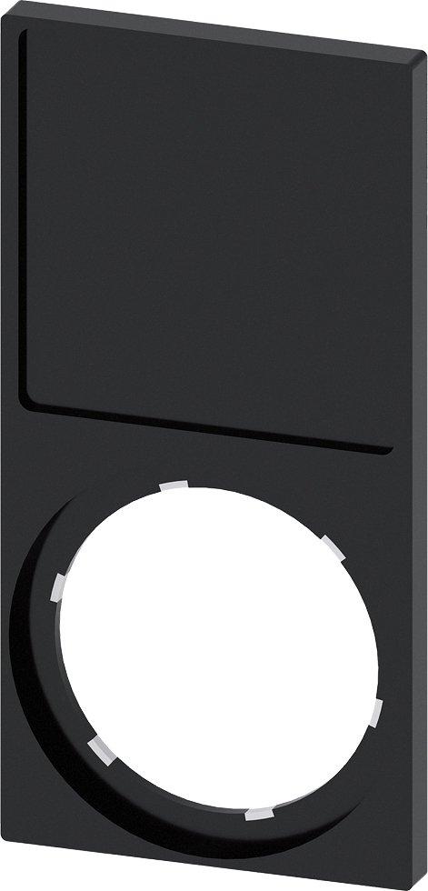 3SU1900-0AQ10-0AA0, Schildträger, Rahmen unten eckig, schwarz, für Bezeichnungsschild 27x 27mm