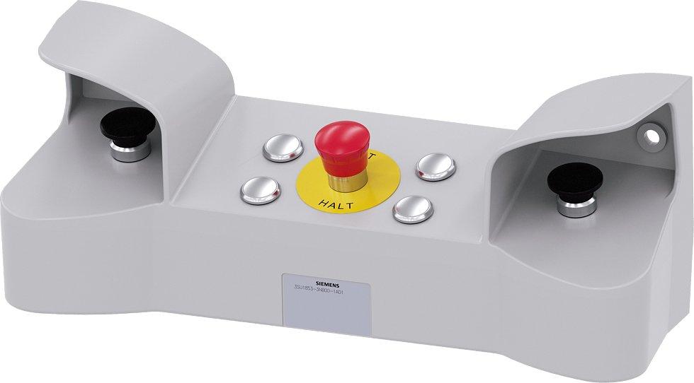 3SU1853-3NB00-1AD1, Zweihand-Bedienpult für Befehlsgeräte, 22mm, rund, 2x1S+1Ö