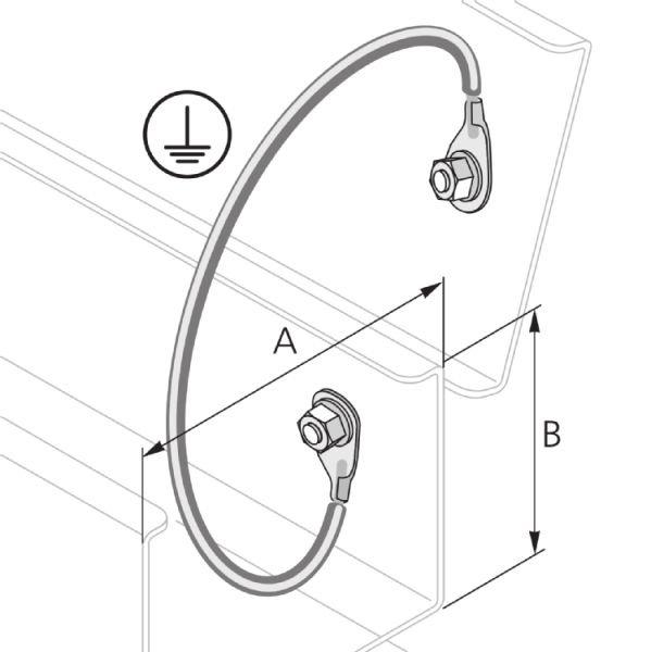 PHR 145, Industrie-Kanal, Potentialausgleich Flexibel, Stahl, verzinkt, L 145 mm