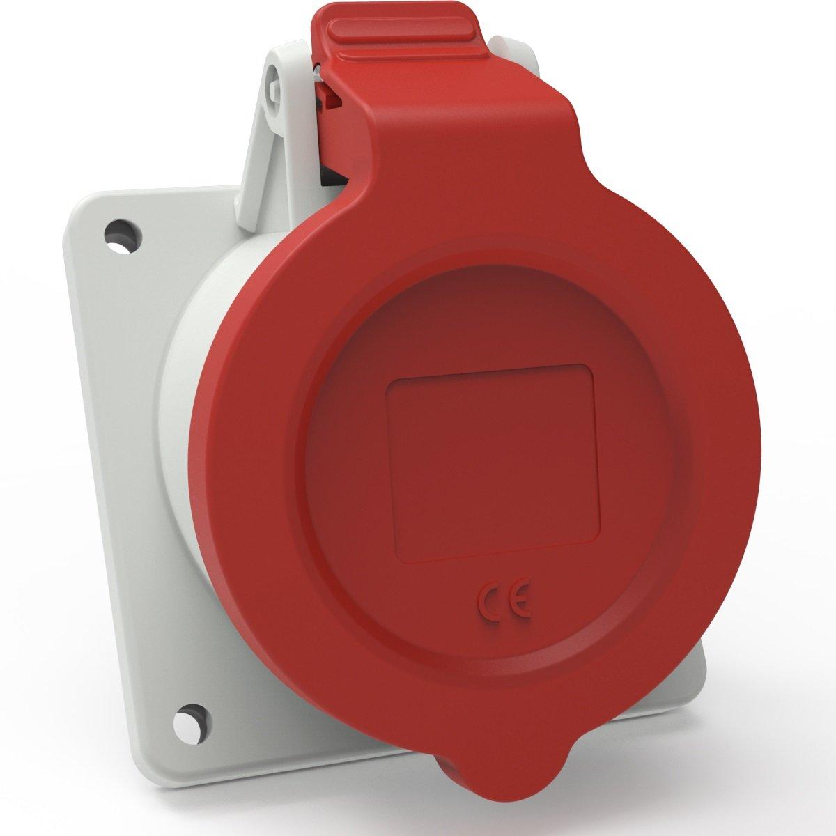 127681/CEE-Anbausteckdose 32A400V6h5pIP54, Anbausteckdose INNOLINQ mit QUICK-CONNECT geneigt 32A 5p 400V 6h, IP54