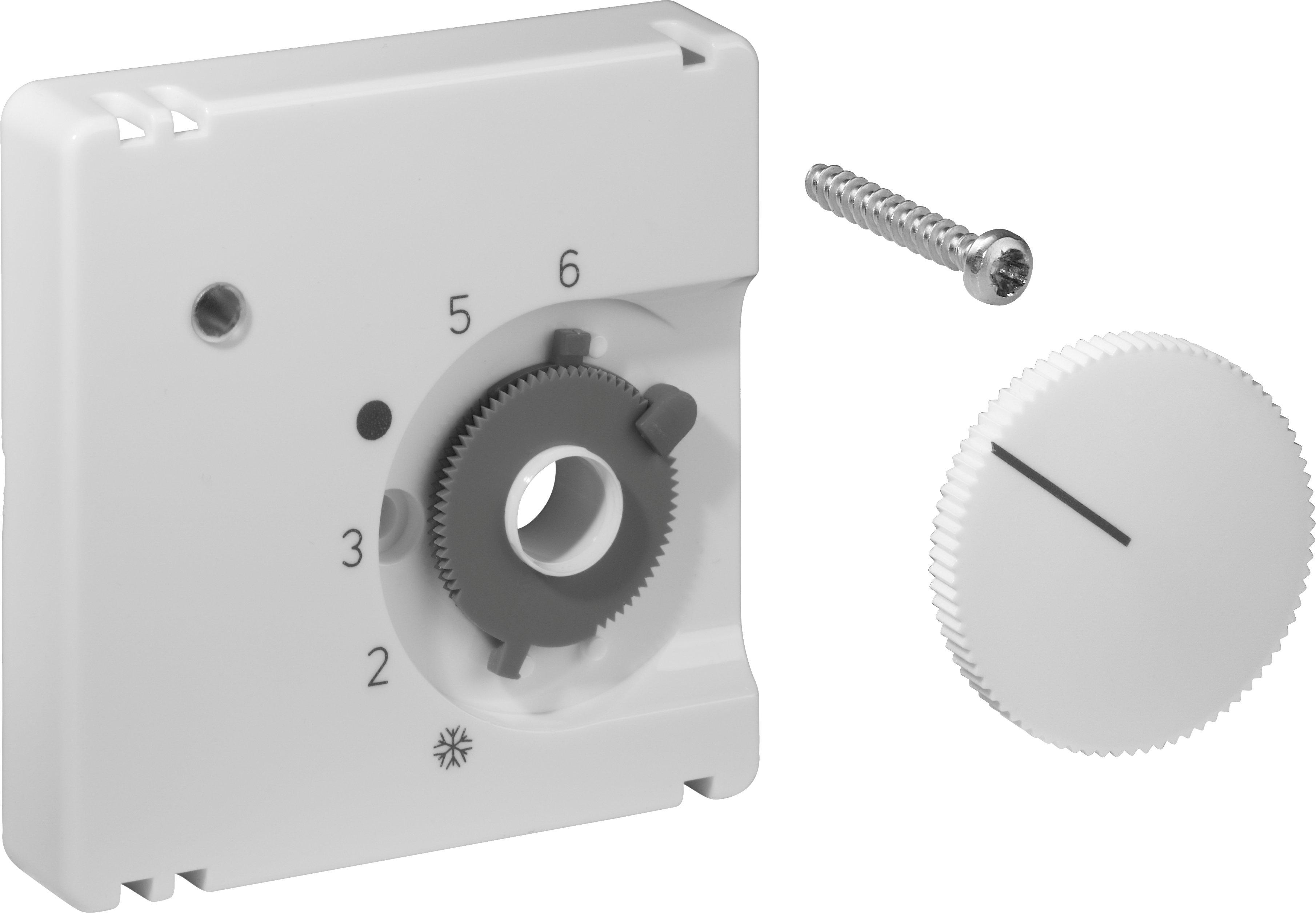 JZ-016.000, Deckelset für Raumtemperaturregler RTBSU / FTR, 50 x 50, reinweiß (RAL9010), glänzend