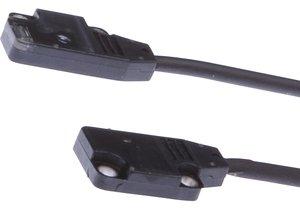 OYQ30103, Sensor Optisch, Lichtschranke, 10x3,5x14mm, Sn: 1m, 12-24V DC, PNP NO, Kabel 2m PVC, IP67, Kunststoff PET+Polyalylat, Rotlicht unpolarisiert