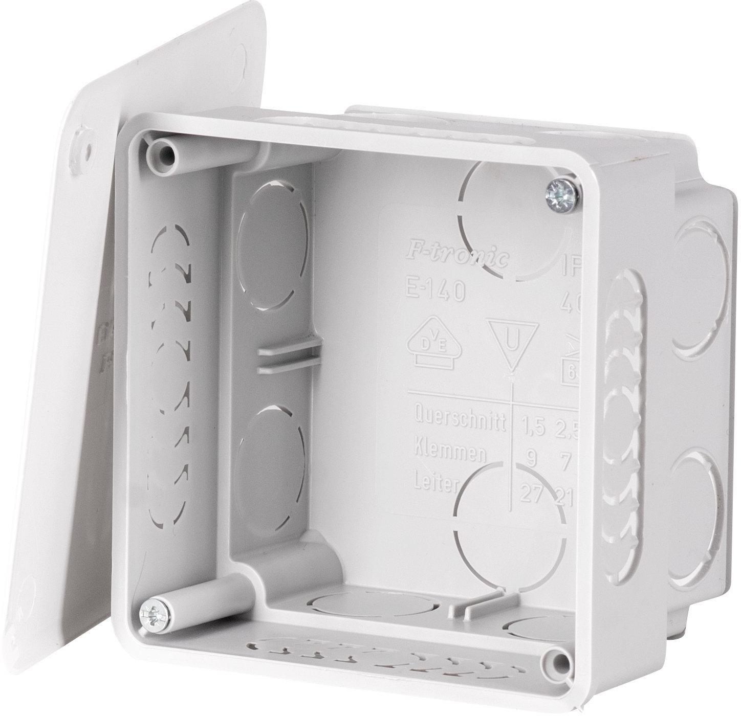 E140, UP Abzweigkasten E140, 80x80x50mm, gr, inkl. Deckel