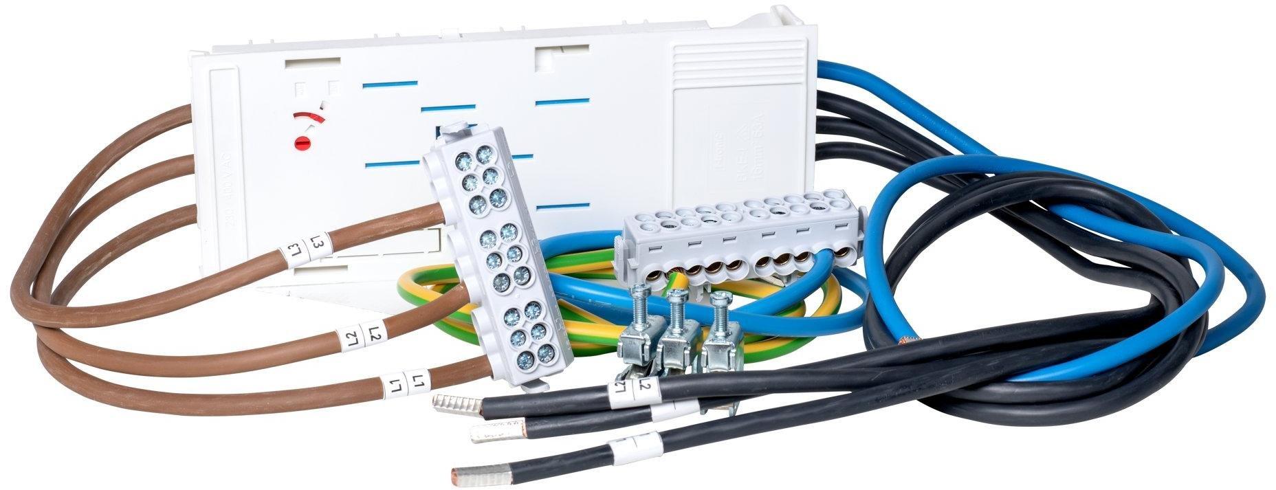 BKE-I16L, BKE-I16L Kassette 63A 16mm², mit langer Zugangsleitung, und Anschlussklemmen