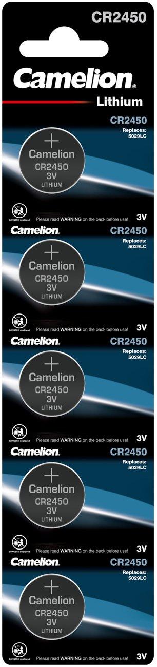 CR2450 / BP5, Knopfzelle Lithium 3V CR2450 (5er Streifen) Camelion