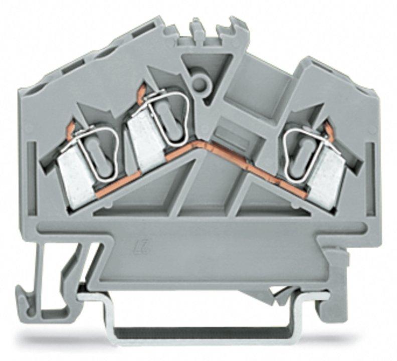 280-641, 3-Leiter-Durchgangsklemme 2,5 mm² grau