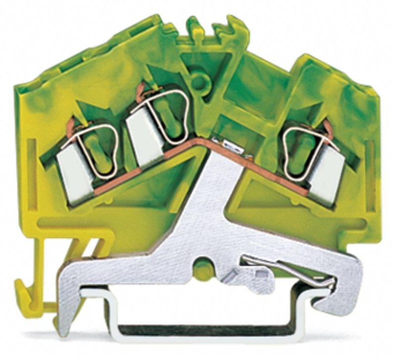 280-637, 3-Leiter-Schutzleiterklemme 2,5 mm² grün-gelb