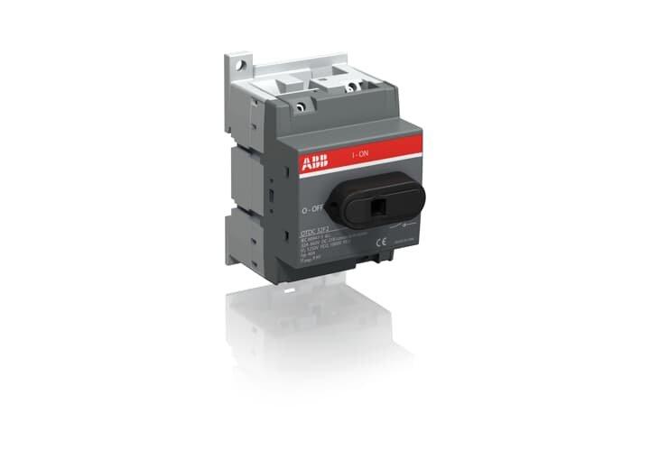 OTDC32F2, DC-Lasttrennschalter 2-polig 32A mit schwarzem Knebelgriff 660 V DC