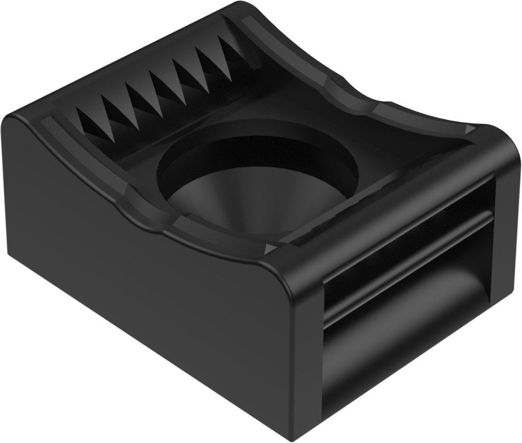 KBS 4-20 10, HEBOFIX Klettbandsockel für Direktmontage, Klemmb. 4-20mm, für Klettband 7,5mm und 10mm, für M4, nach UL94-V0 VE = 10 St. und 100 St. - stat. Warennr.