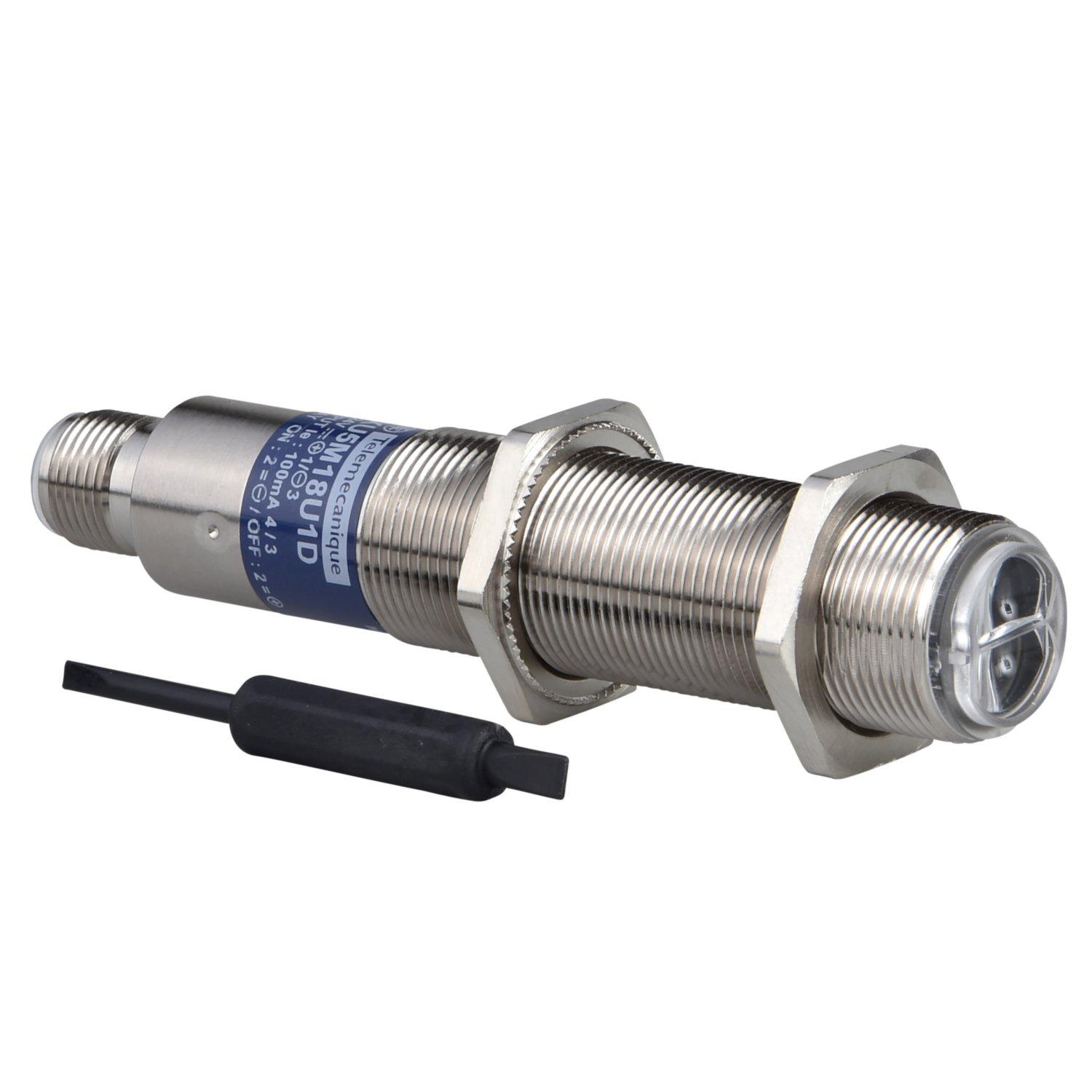 XU5M18U1D, XU5-Optoe. Sen., Lichtt., Lum.esz.tast., dig., Sn 80mm, 12-24 V DC -M12