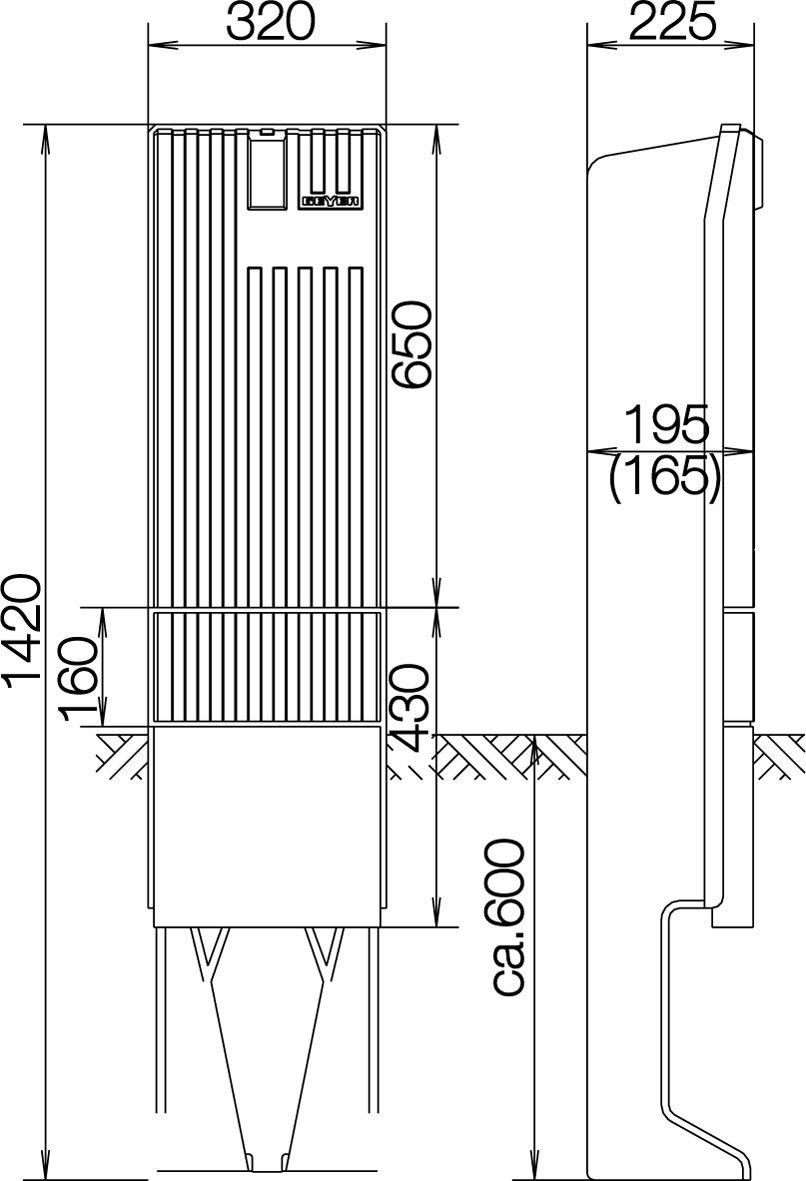 SL142P, Anschlusssäule mit Montageplatte, 1 Zylinder eingebaut